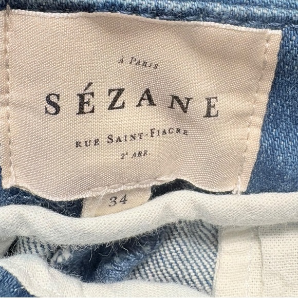 Sezane Dan Denim Wide Straight Leg Trouser Pants Size 34 US 2 - Picture 9 of 10
